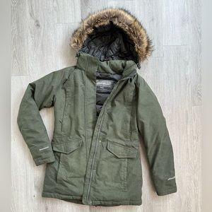 Eddie Bauer Down Weatheredge Small Fur Hooded Coat NWOT